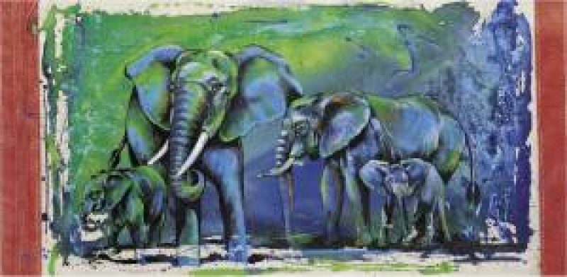 Kunstgrafik Wild Elephants